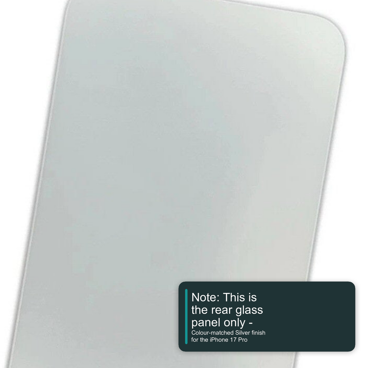 Glass Back For iPhone 17 Pro Silver Plain Without Logo Rear Glass FoneFunShop