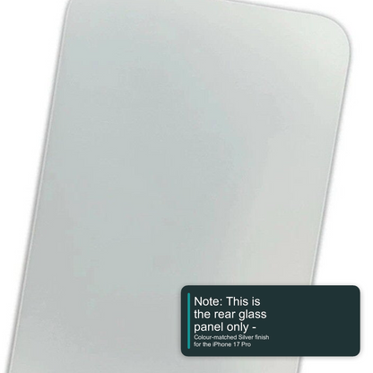 Glass Back For iPhone 17 Pro Silver Plain Without Logo Rear Glass FoneFunShop