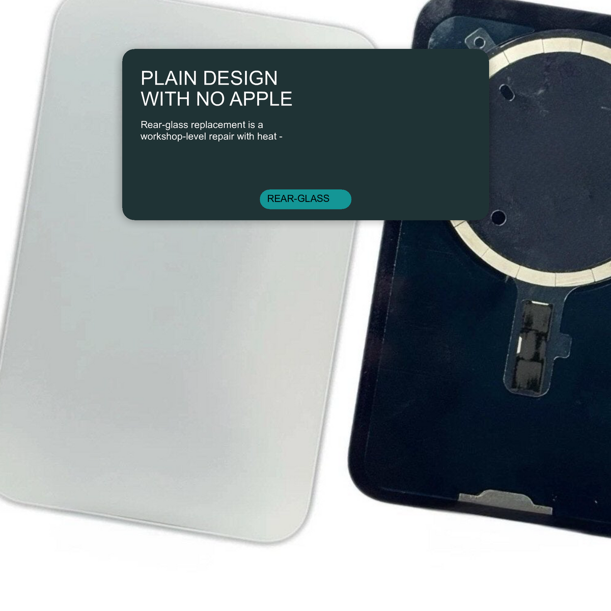 Glass Back For iPhone 17 Pro Silver Plain Without Logo Rear Glass FoneFunShop