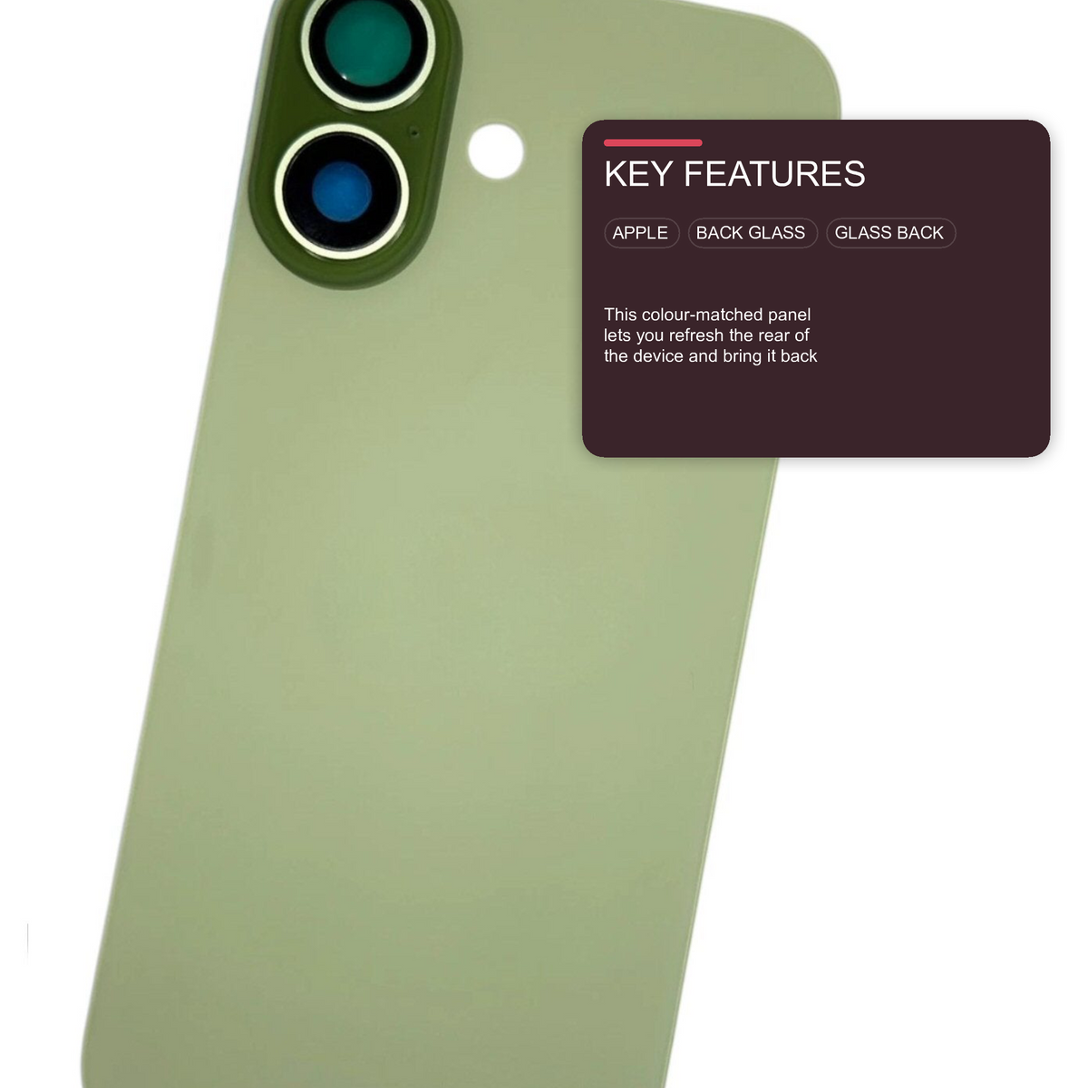 Glass Back For iPhone 17 Sage Plain Without Logo Rear Glass FoneFunShop