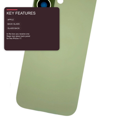 Glass Back For iPhone 17 Sage Plain Without Logo Rear Glass FoneFunShop
