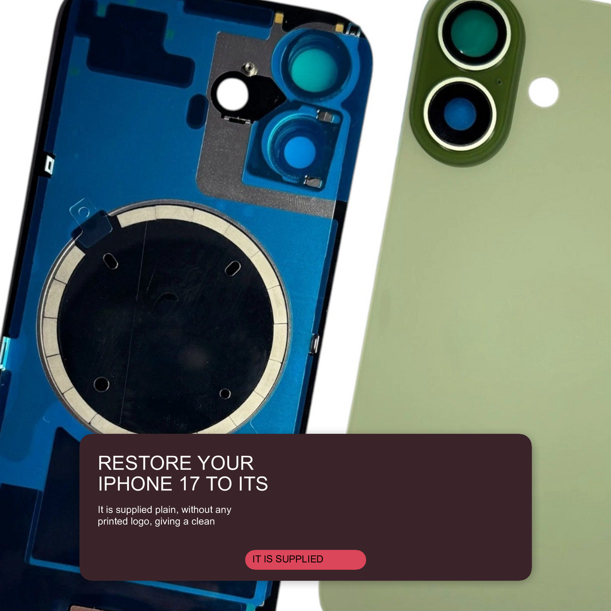Glass Back For iPhone 17 Sage Plain Without Logo Rear Glass FoneFunShop