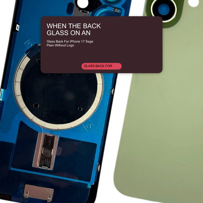 Glass Back For iPhone 17 Sage Plain Without Logo Rear Glass FoneFunShop