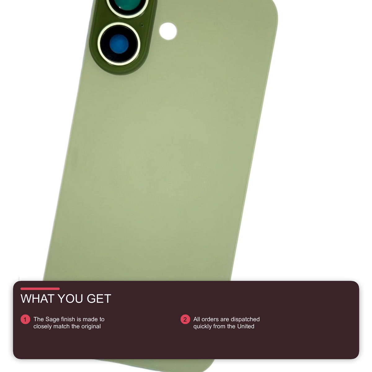 Glass Back For iPhone 17 Sage Plain Without Logo Rear Glass FoneFunShop