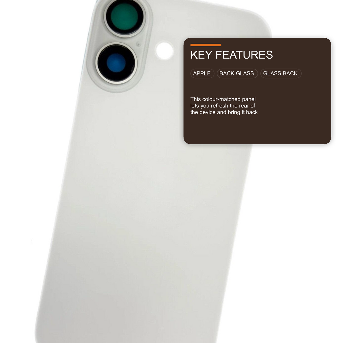 Glass Back For iPhone 17 White Plain Without Logo Rear Glass FoneFunShop