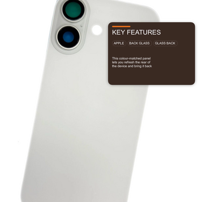 Glass Back For iPhone 17 White Plain Without Logo Rear Glass FoneFunShop