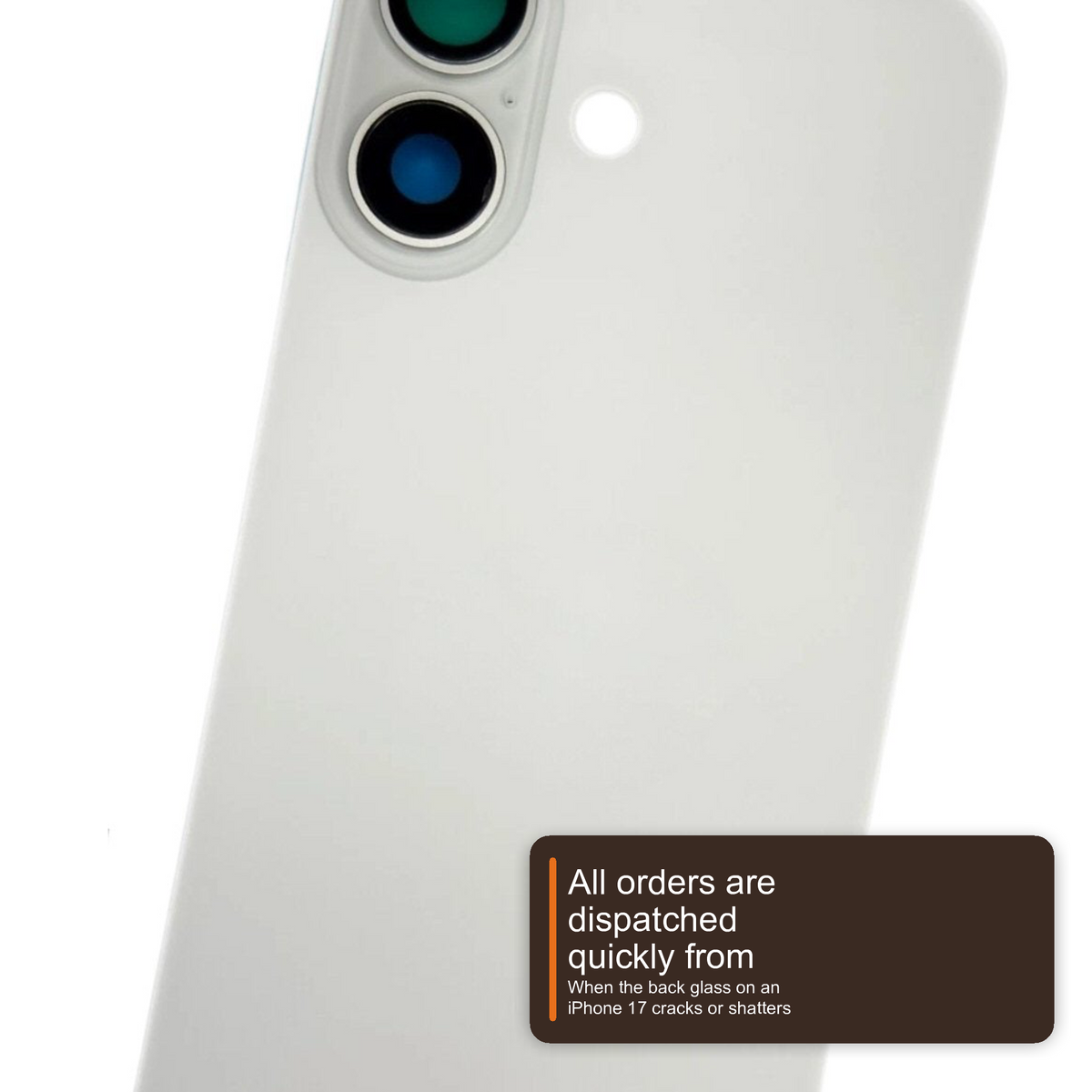 Glass Back For iPhone 17 White Plain Without Logo Rear Glass FoneFunShop