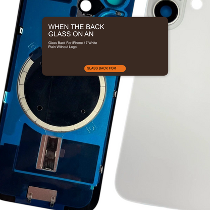 Glass Back For iPhone 17 White Plain Without Logo Rear Glass FoneFunShop