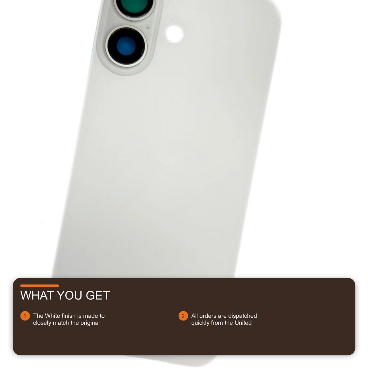 Glass Back For iPhone 17 White Plain Without Logo Rear Glass FoneFunShop