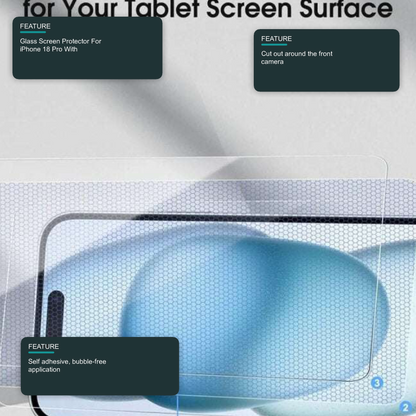 Glass Screen Protector For iPhone 18 Pro With Camera Cut Out Pack of 2 Screen Protector FoneFunShop