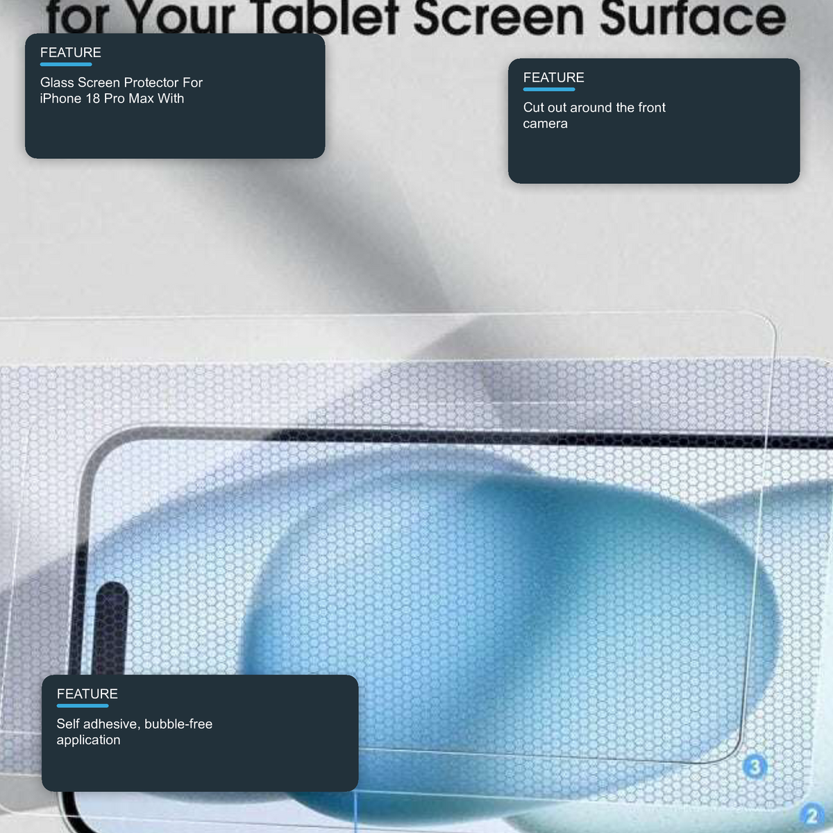 Glass Screen Protector For iPhone 18 Pro Max With Camera Cut Out Pack of 2 Screen Protector FoneFunShop