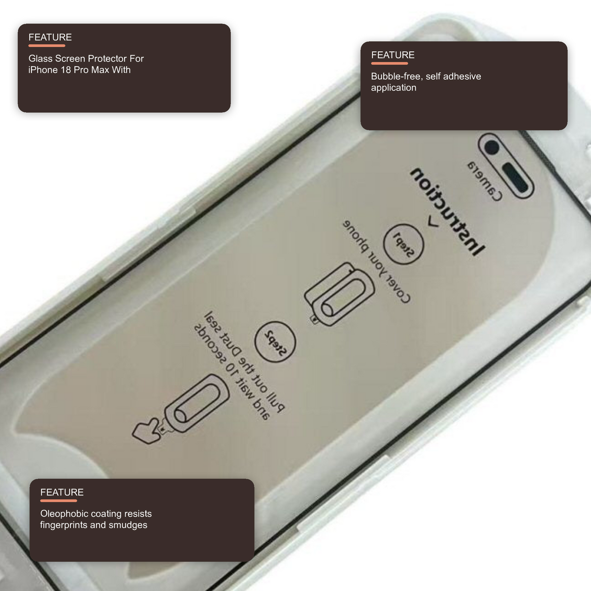 Glass Screen Protector For iPhone 18 Pro Max With Easy Applicator Screen Protector FoneFunShop