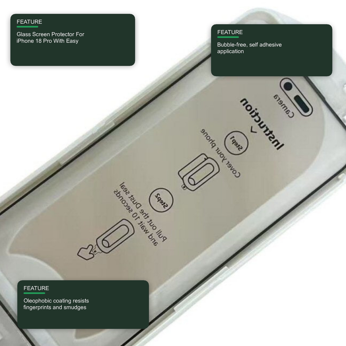 Glass Screen Protector For iPhone 18 Pro With Easy Applicator Screen Protector FoneFunShop