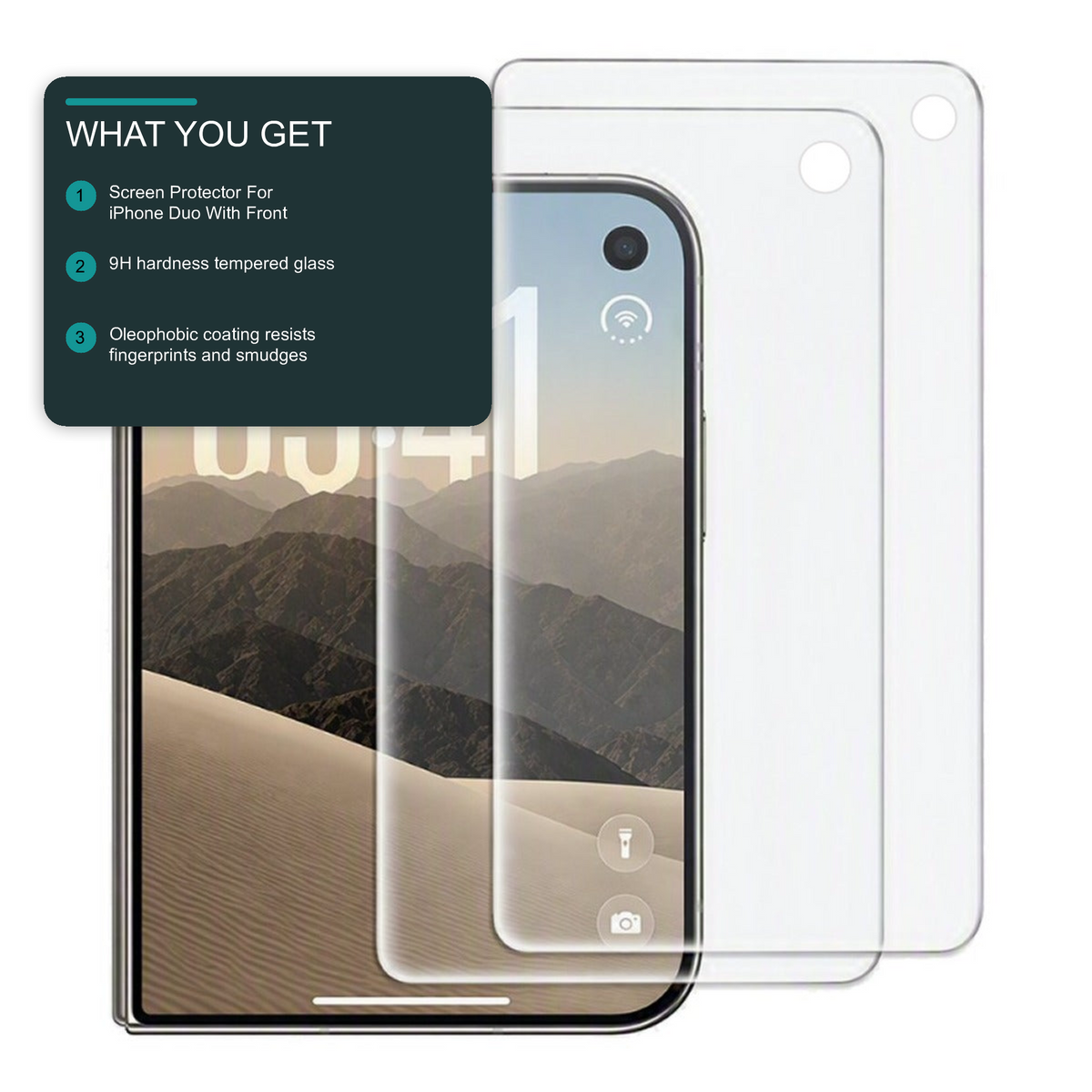 Screen Protector For iPhone Duo With Front Camera Cutout - 2 Pack Tempered Glass Screen Protector FoneFunShop