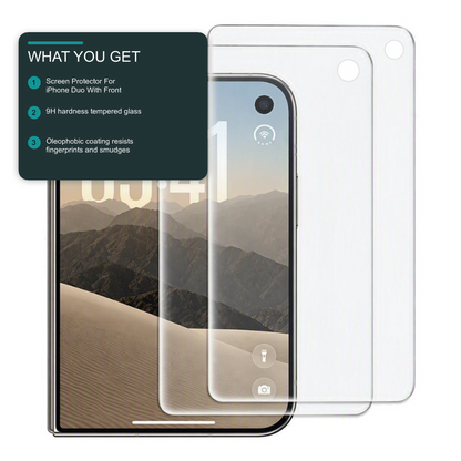 Screen Protector For iPhone Duo With Front Camera Cutout - 2 Pack Tempered Glass Screen Protector FoneFunShop