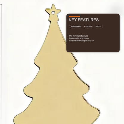 Golden Mirror Acrylic Christmas Tree Ornaments DIY Hanging Decorations - 20PCS Christmas FoneFunShop