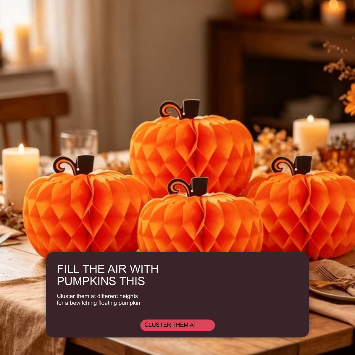 Halloween 5pc Pumpkin Honeycomb Paper Balls Thanksgiving Party Decor Halloween Decoration FoneFunShop