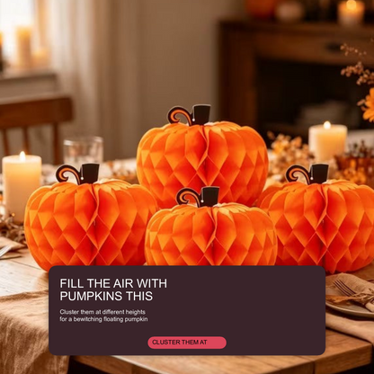 Halloween 5pc Pumpkin Honeycomb Paper Balls Thanksgiving Party Decor Halloween Decoration FoneFunShop
