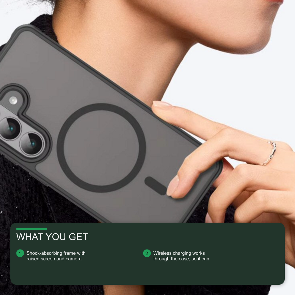 Magnetic Case For Samsung Galaxy S26 FE Matte Shockproof Cover Black Case Cover FoneFunShop