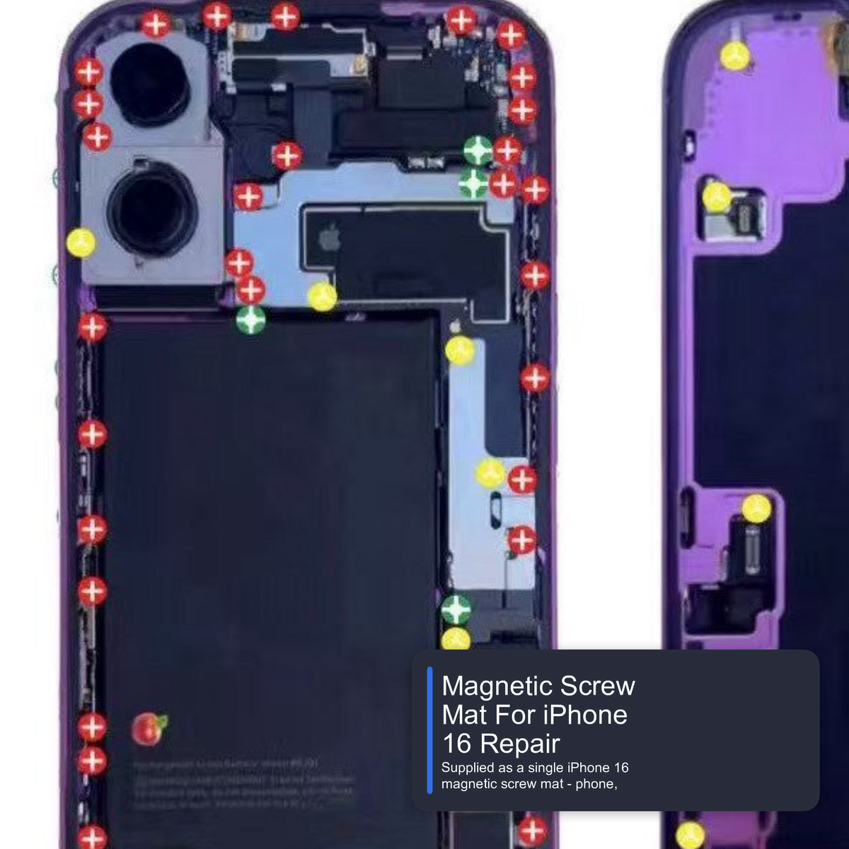 Magnetic Screw Mat For iPhone 16 Repair Disassembly Guide Magnetic Repair Mat FoneFunShop