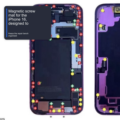 Magnetic Screw Mat For iPhone 16 Repair Disassembly Guide Magnetic Repair Mat FoneFunShop