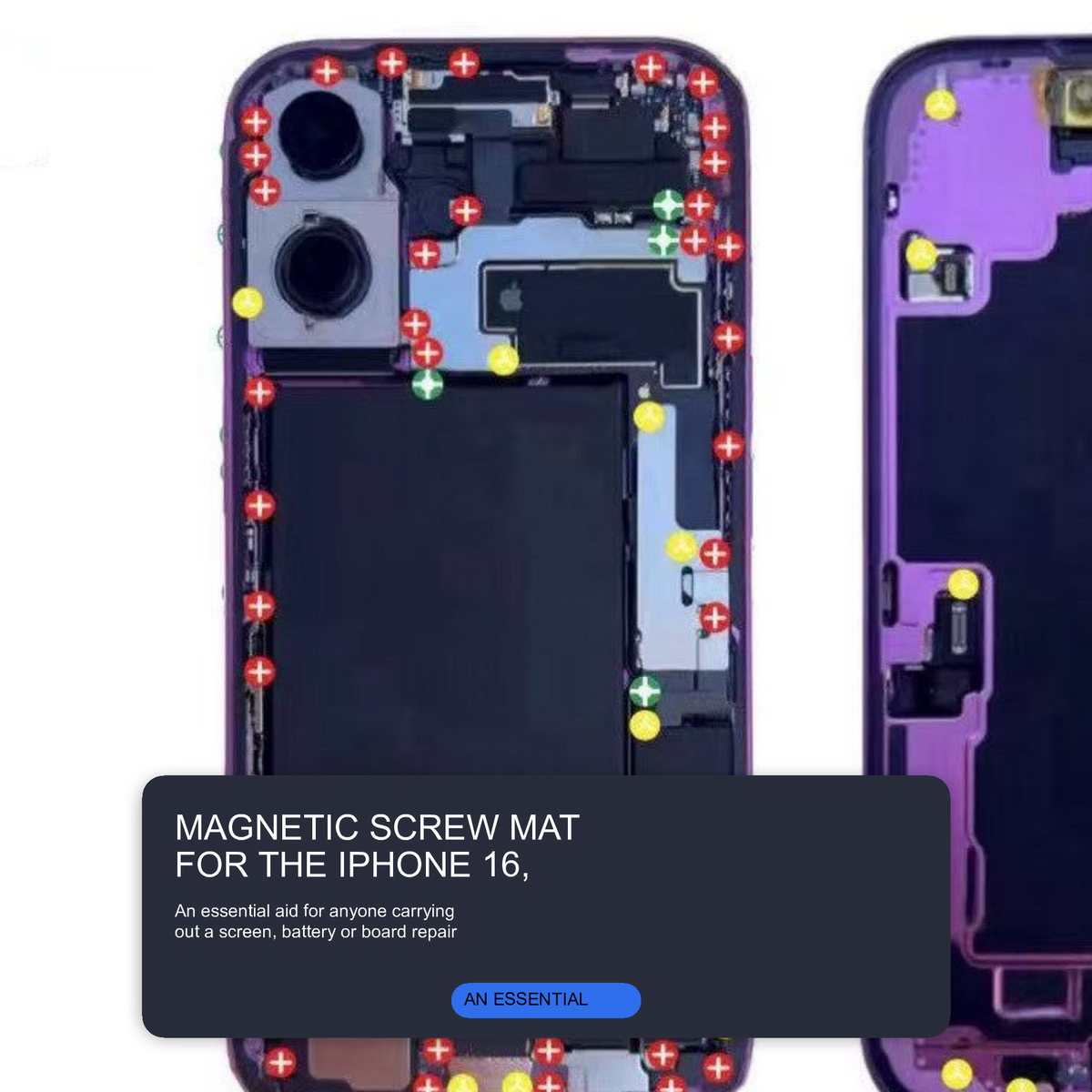 Magnetic Screw Mat For iPhone 16 Repair Disassembly Guide Magnetic Repair Mat FoneFunShop