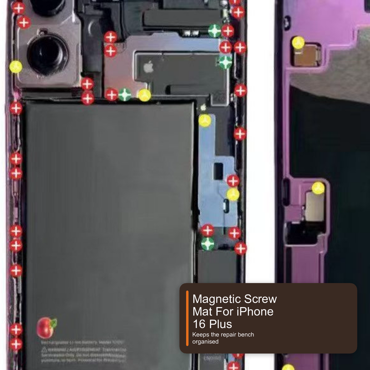 Magnetic Screw Mat For iPhone 16 Plus Repair Disassembly Guide Repair Tools FoneFunShop