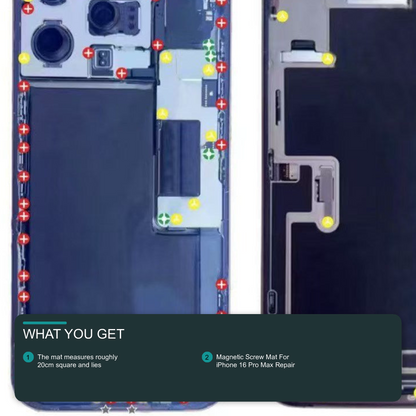 Magnetic Screw Mat For iPhone 16 Pro Max Repair Disassembly Guide Magnetic Repair Mat FoneFunShop