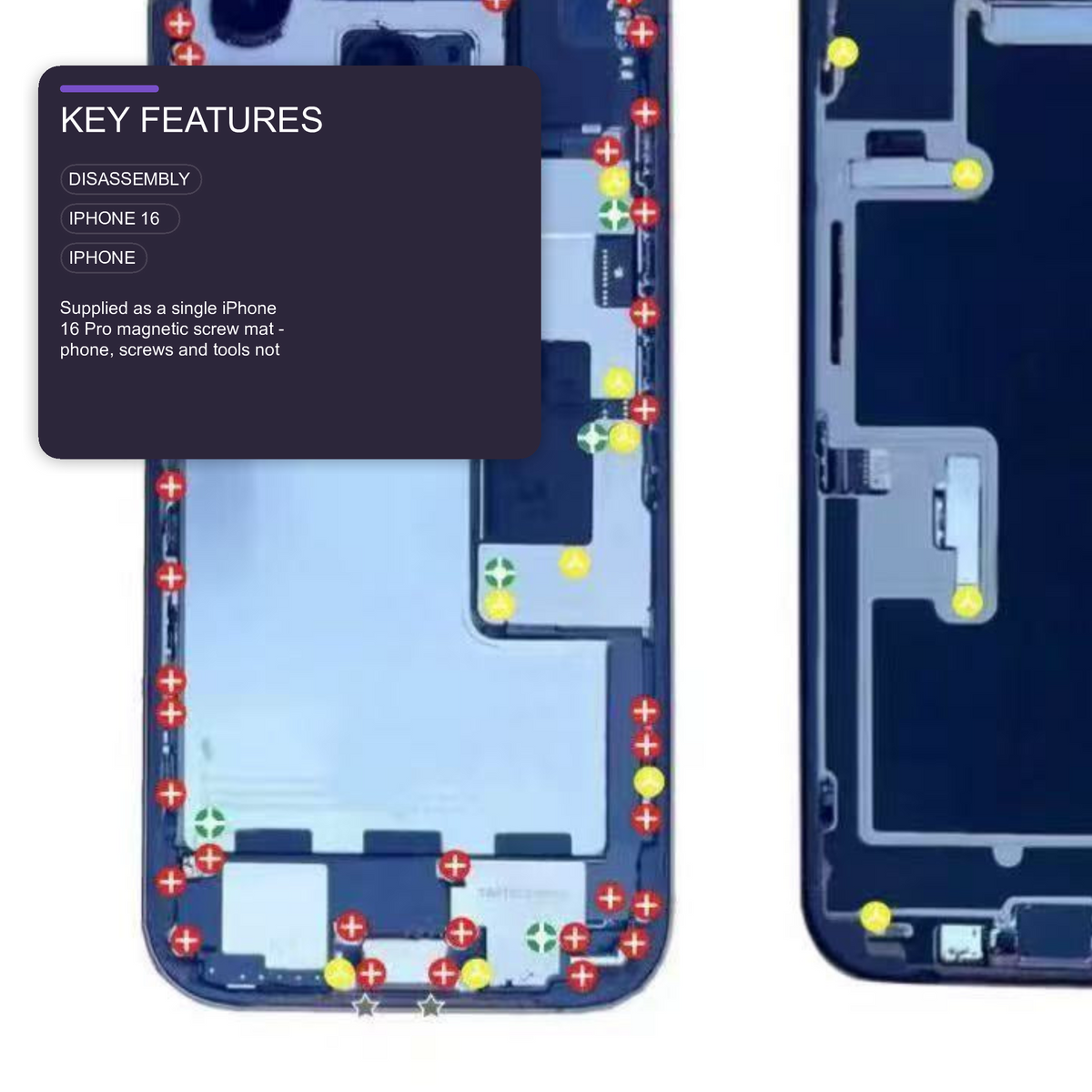 Magnetic Screw Mat For iPhone 16 Pro Repair Disassembly Guide Magnetic Repair Mat FoneFunShop
