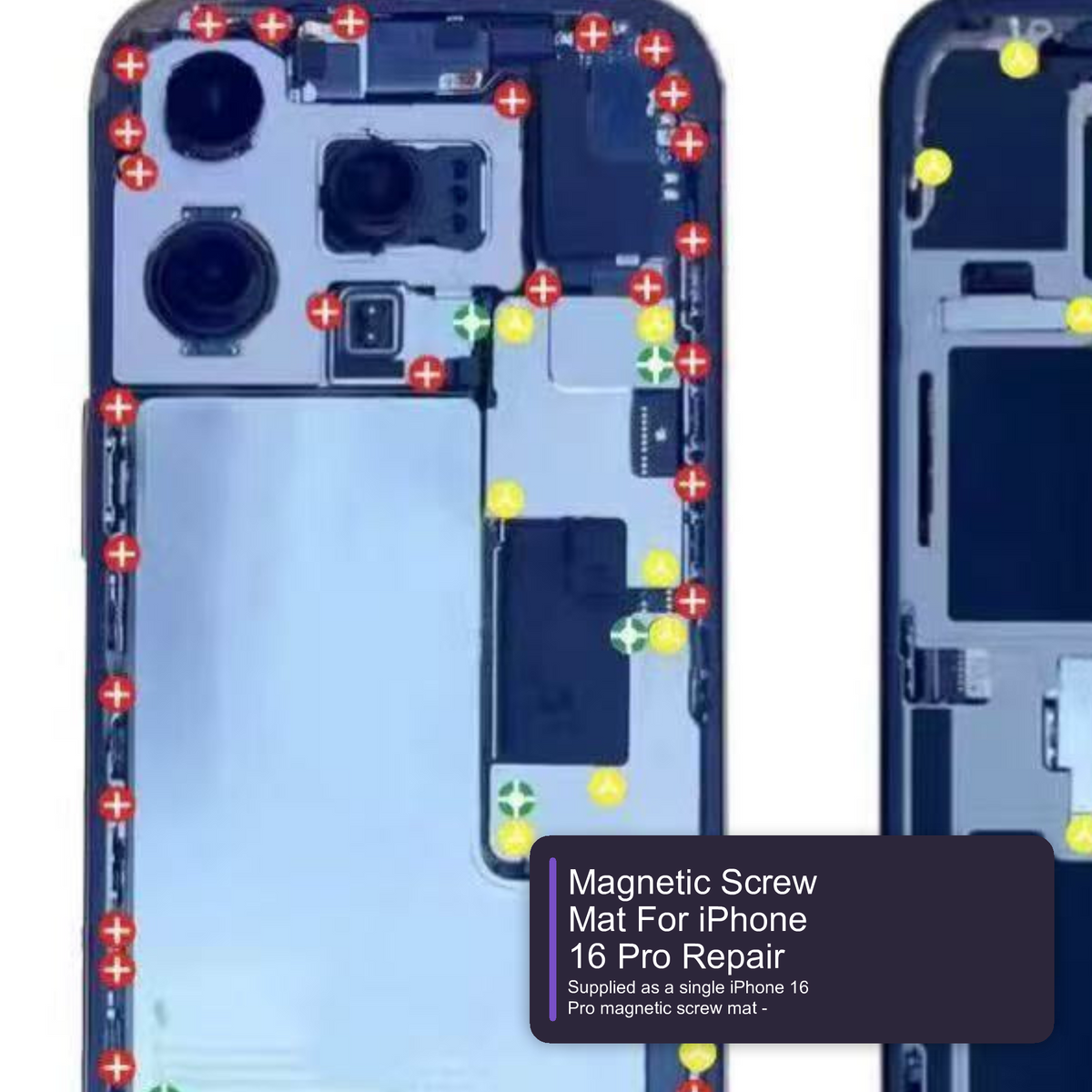 Magnetic Screw Mat For iPhone 16 Pro Repair Disassembly Guide Magnetic Repair Mat FoneFunShop