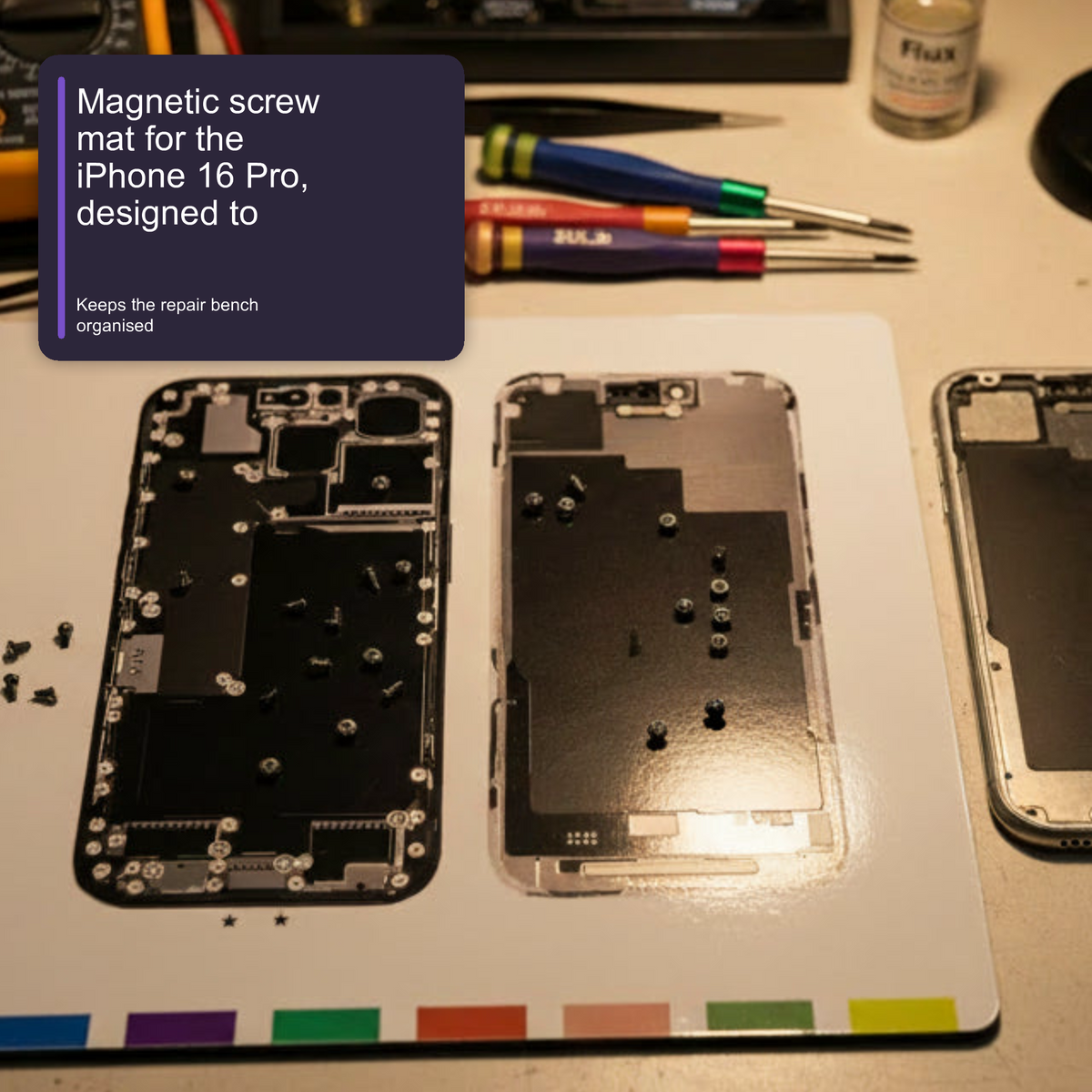 Magnetic Screw Mat For iPhone 16 Pro Repair Disassembly Guide Magnetic Repair Mat FoneFunShop