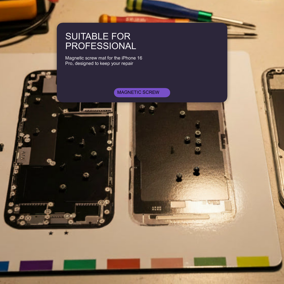 Magnetic Screw Mat For iPhone 16 Pro Repair Disassembly Guide Magnetic Repair Mat FoneFunShop