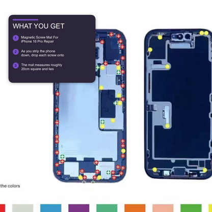 Magnetic Screw Mat For iPhone 16 Pro Repair Disassembly Guide Magnetic Repair Mat FoneFunShop