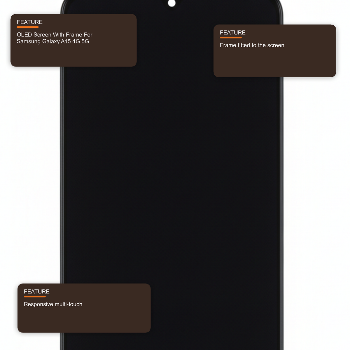 OLED Screen With Frame For Samsung Galaxy A15 4G 5G - Genuine Service Pack Screen FoneFunShop
