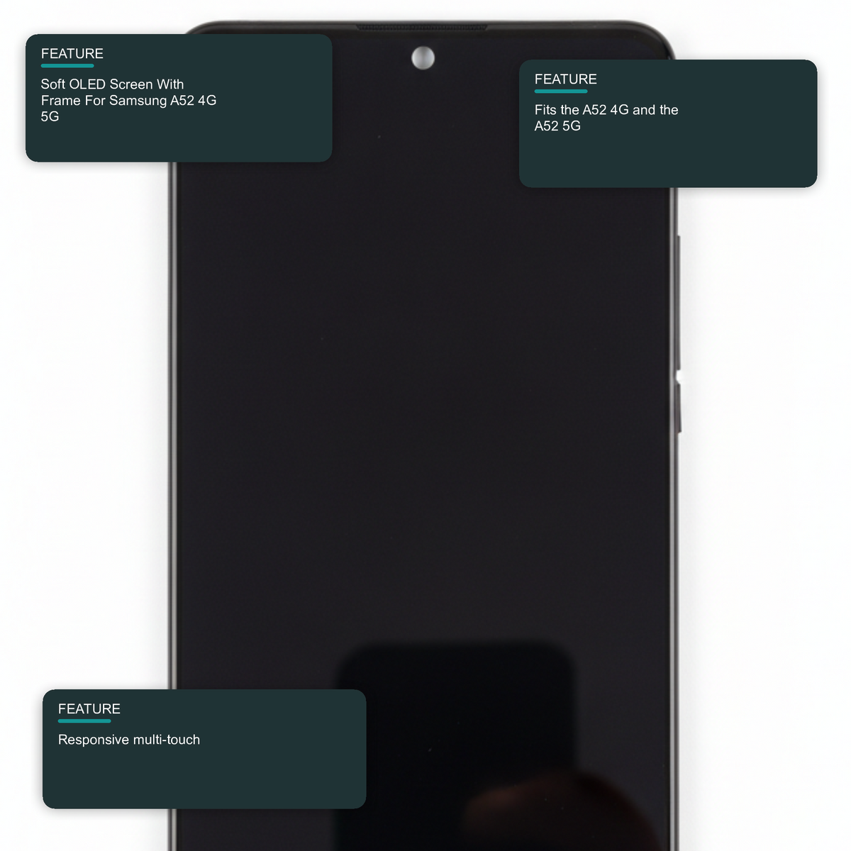 Soft OLED Screen With Frame For Samsung A52 4G 5G SM-A525F SM-A526B Screen FoneFunShop
