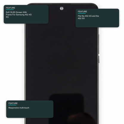 Soft OLED Screen With Frame For Samsung A52 4G 5G SM-A525F SM-A526B Screen FoneFunShop