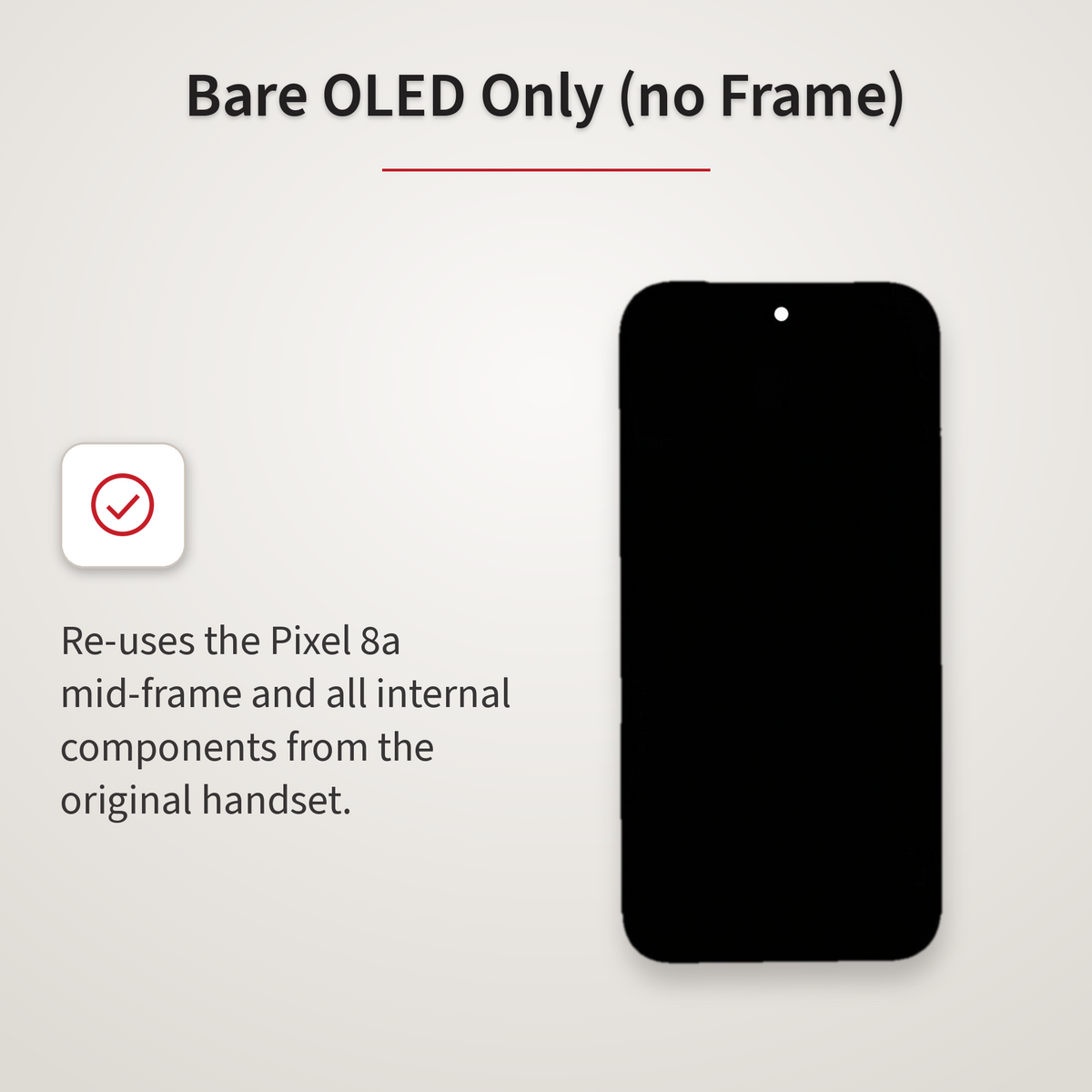 OLED Screen For Google Pixel 8a No Frame With Fingerprint Sensor Screen FoneFunShop