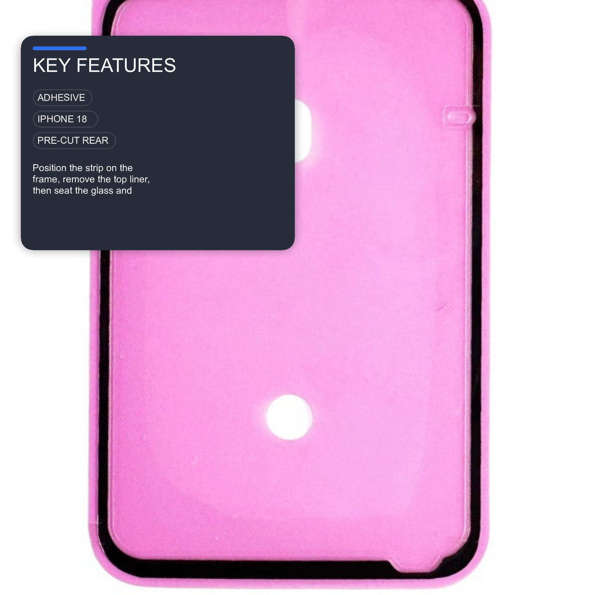 Rear Panel Adhesive For iPhone 18 Pro Max Bonding Glue Strip For Back Glass Repair Adhesive FoneFunShop