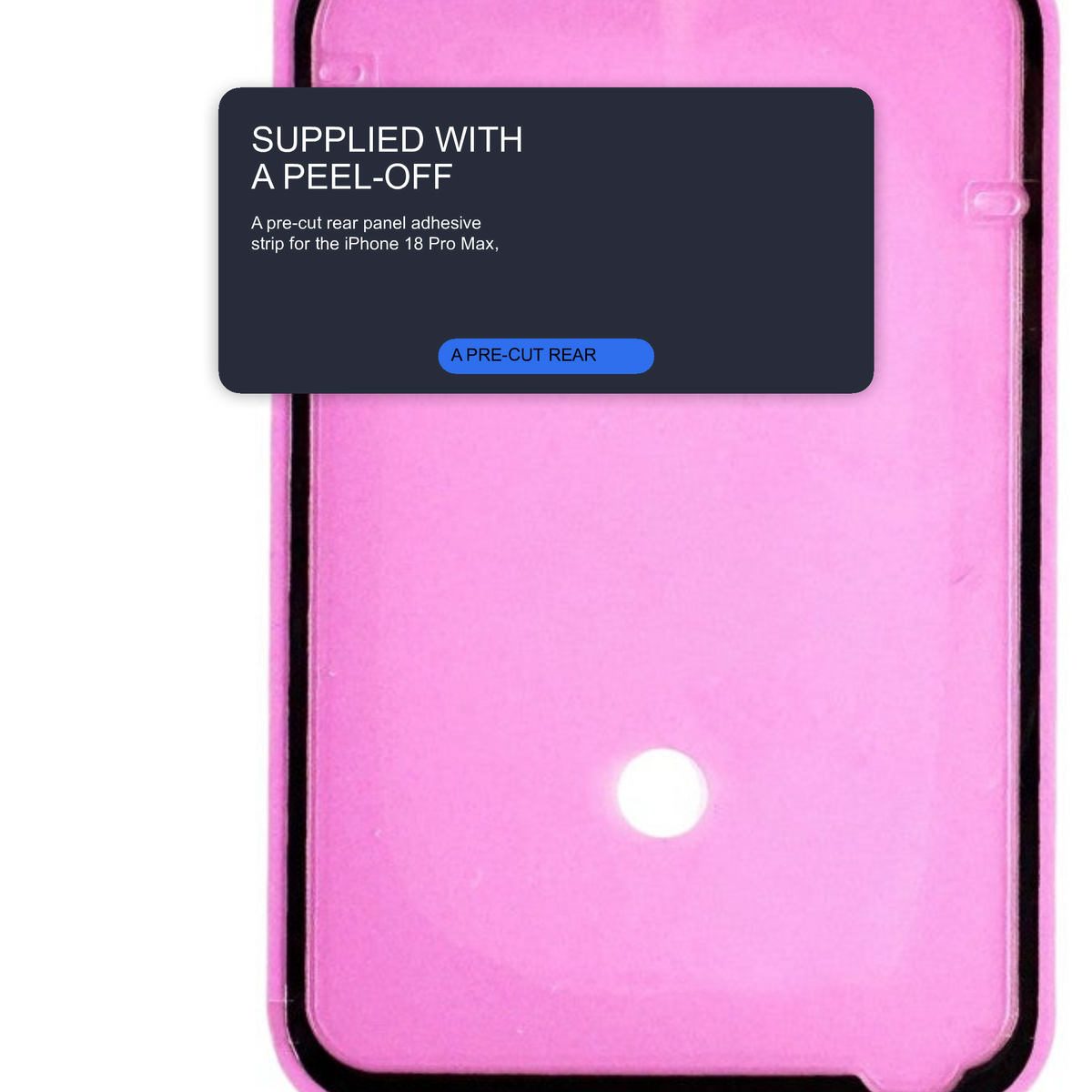 Rear Panel Adhesive For iPhone 18 Pro Max Bonding Glue Strip For Back Glass Repair Adhesive FoneFunShop