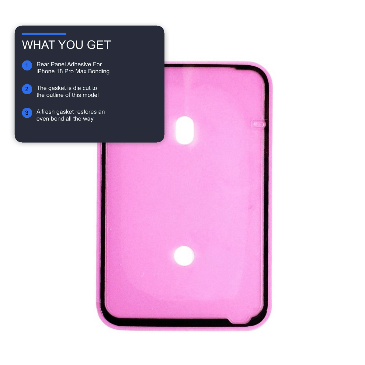 Rear Panel Adhesive For iPhone 18 Pro Max Bonding Glue Strip For Back Glass Repair Adhesive FoneFunShop