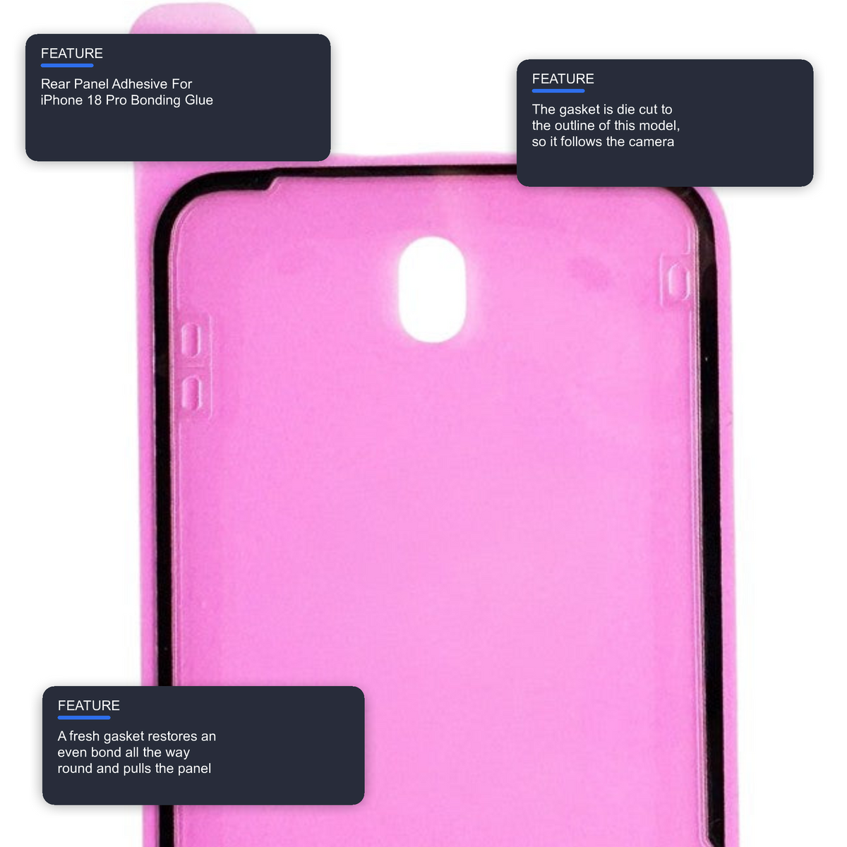 Rear Panel Adhesive For iPhone 18 Pro Bonding Glue Strip For Back Glass Repair Adhesive FoneFunShop