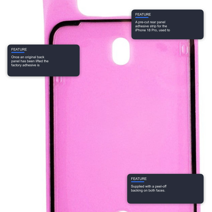 Rear Panel Adhesive For iPhone 18 Pro Bonding Glue Strip For Back Glass Repair Adhesive FoneFunShop