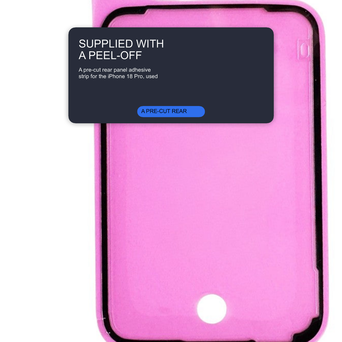 Rear Panel Adhesive For iPhone 18 Pro Bonding Glue Strip For Back Glass Repair Adhesive FoneFunShop