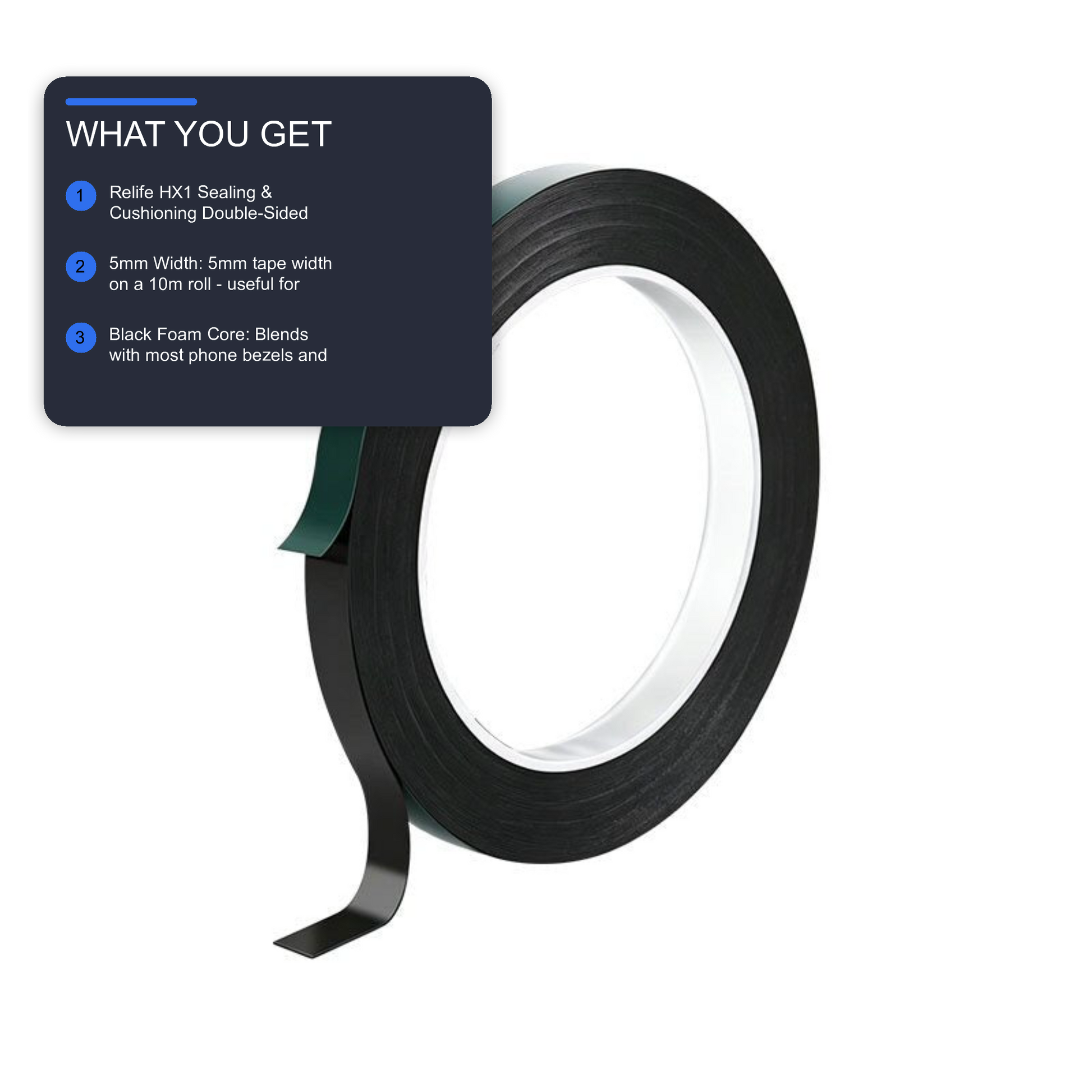 Relife HX1 Sealing & Cushioning Double-Sided Tape 5mm x 10m for Phone Repair Tape FoneFunShop