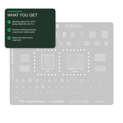 Reballing Stencil For IP18 Series Relife RL-044 For A20 and A20 Max Chipsets Stencil FoneFunShop