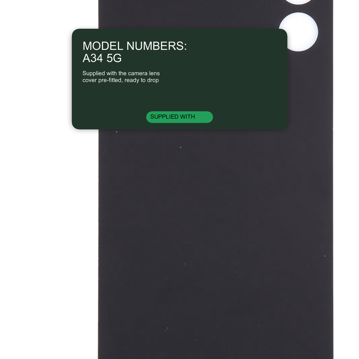 Back Glass Battery Cover with Camera Lens Black for Samsung Galaxy A34 5G SM-A346B - Aftermarket Back Cover FoneFunShop