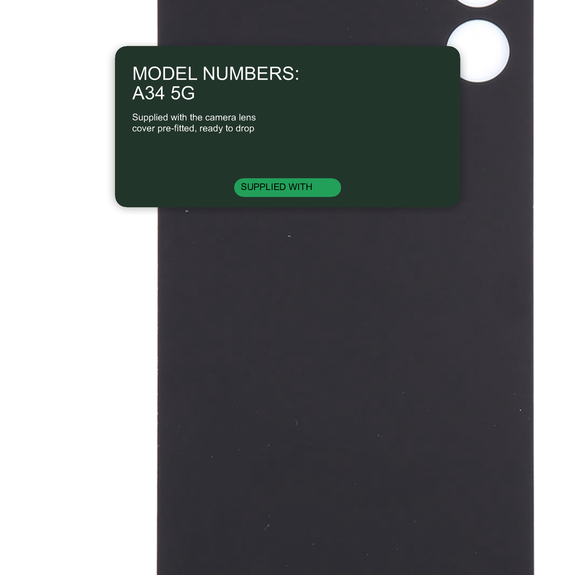 Back Glass Battery Cover with Camera Lens Black for Samsung Galaxy A34 5G SM-A346B - Aftermarket Back Cover FoneFunShop