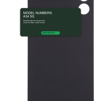 Back Glass Battery Cover with Camera Lens Black for Samsung Galaxy A34 5G SM-A346B - Aftermarket Back Cover FoneFunShop
