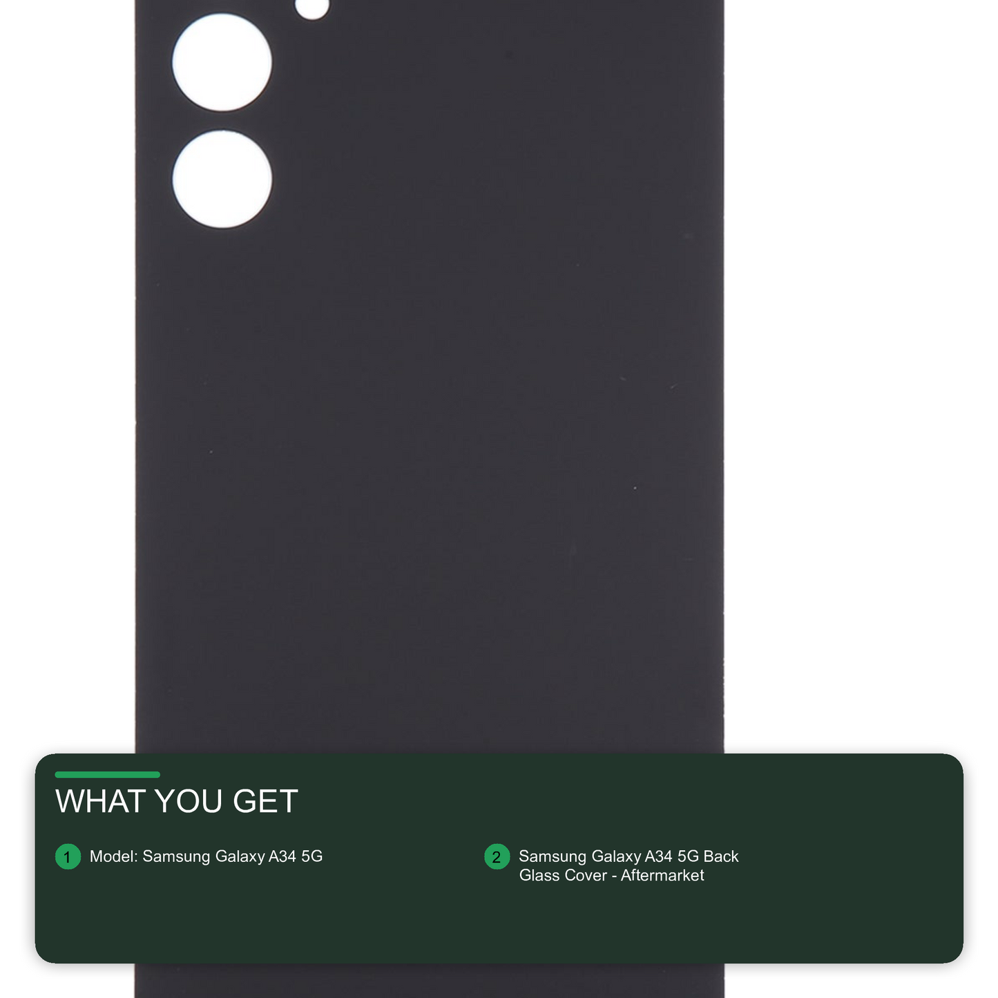 Back Glass Battery Cover with Camera Lens Black for Samsung Galaxy A34 5G SM-A346B - Aftermarket Back Cover FoneFunShop