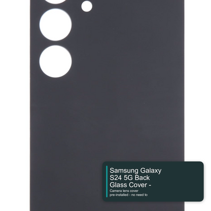 Back Glass Battery Cover with Camera Lens Black for Samsung Galaxy S24 SM-S921B - Aftermarket Back Cover FoneFunShop
